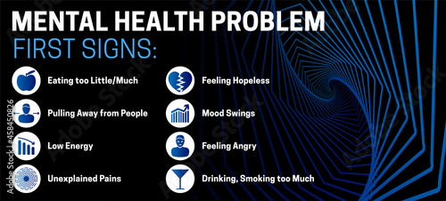 Mental Health Problem First Signs Illustration