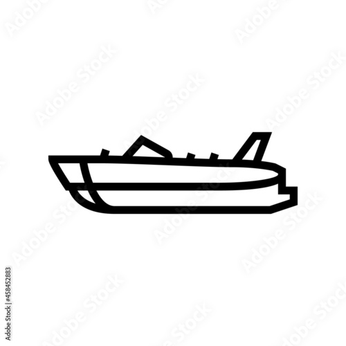 deck boat line icon vector. deck boat sign. isolated contour symbol black illustration