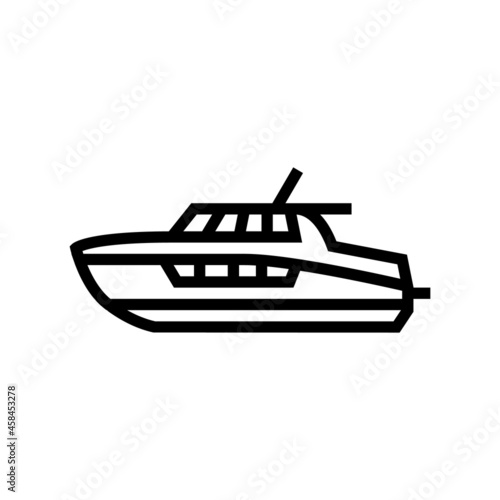 cabin cruiser boat line icon vector. cabin cruiser boat sign. isolated contour symbol black illustration