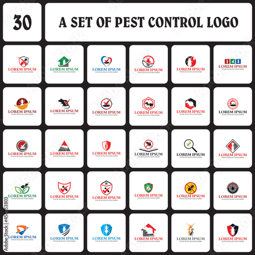 a set of pest control logo , a set of insecticide logo