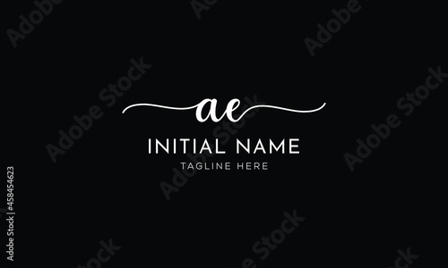 AE E A Signature initial logo template vector