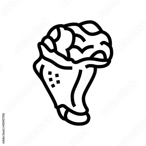 drumette chicken line icon vector. drumette chicken sign. isolated contour symbol black illustration