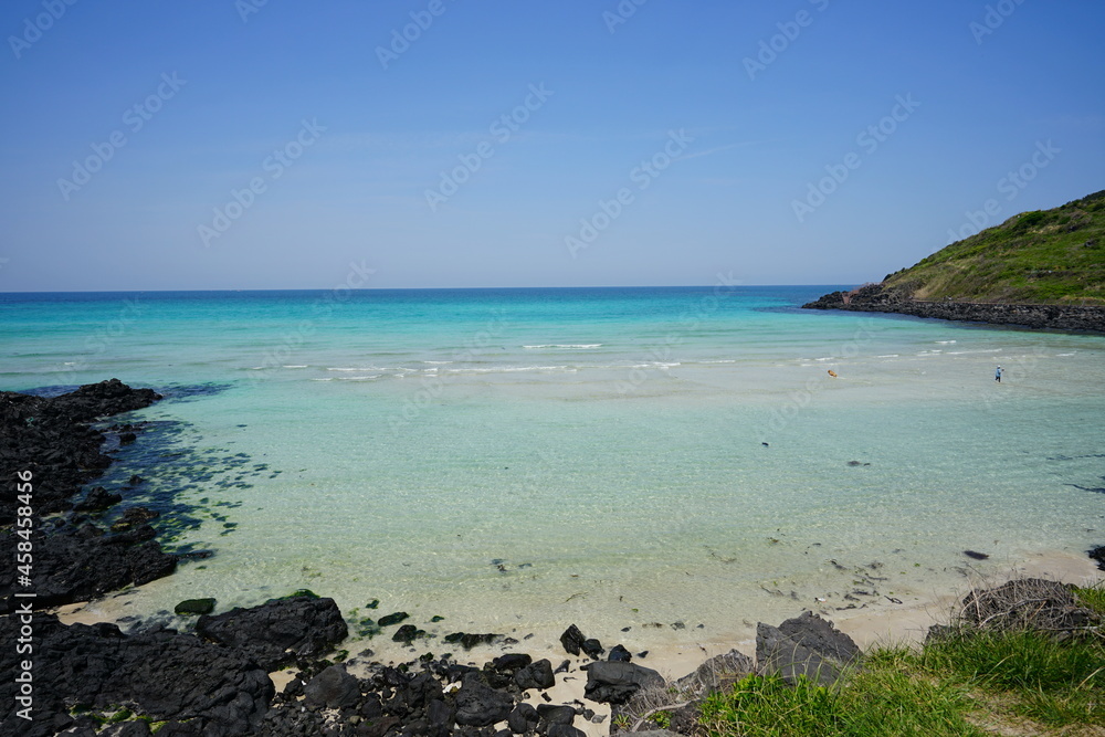 a wonderful seaside landscape with clear water