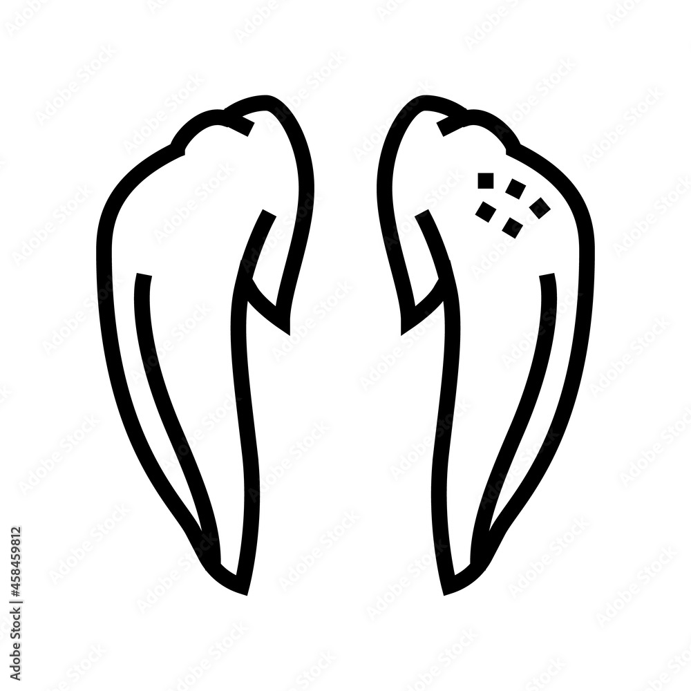 wing tip chicken line icon vector. wing tip chicken sign. isolated contour symbol black illustration wing tip chicken line icon vector. wing tip chicken sign. isolated contour symbol black illustration