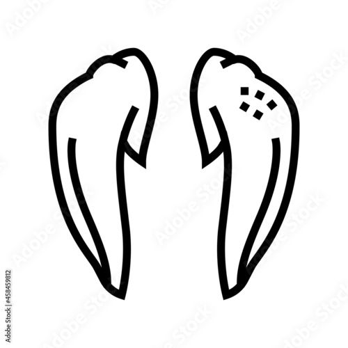 wing tip chicken line icon vector. wing tip chicken sign. isolated contour symbol black illustration