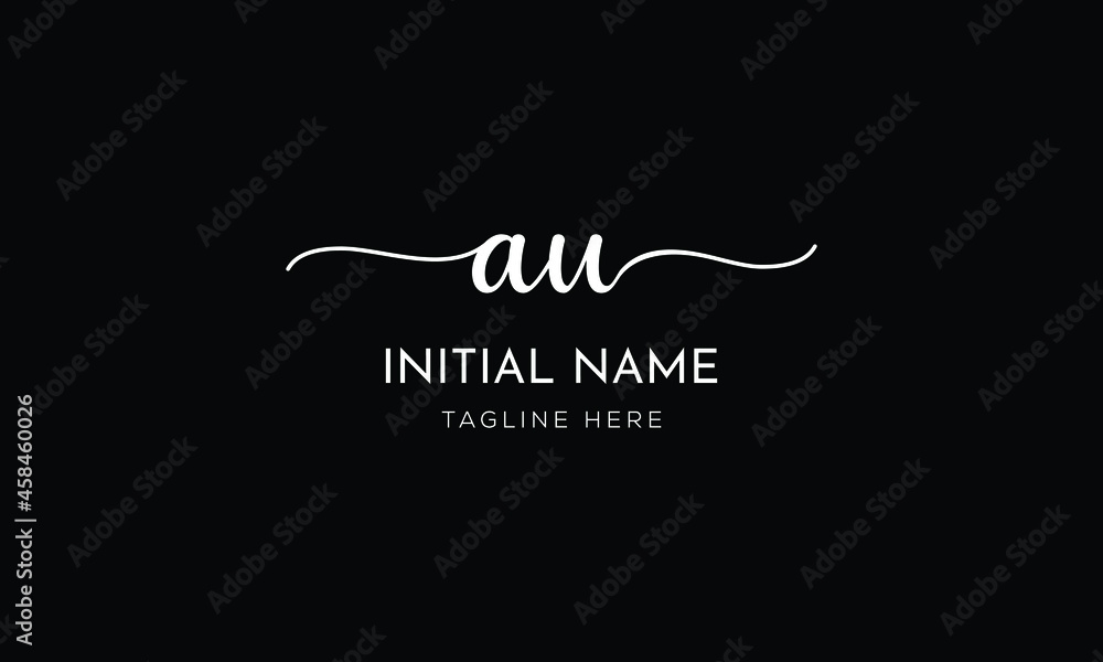 AU U A Signature initial logo template vector