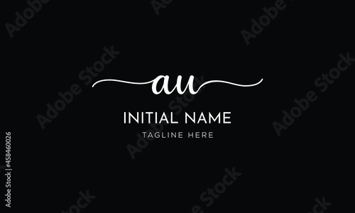 AU U A Signature initial logo template vector