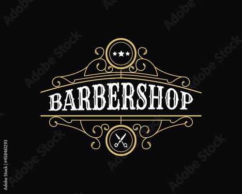 Vintage ornamental logo with floral ornament. Suitable for whiskey, liquor, beer, brewery, wine, barber shop, coffee shop, tattoo studio, salon, boutique, hotel, shop signage engraving illustration