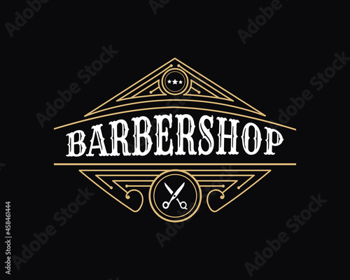Vintage ornamental logo with floral ornament. Suitable for whiskey, liquor, beer, brewery, wine, barber shop, coffee shop, tattoo studio, salon, boutique, hotel, shop signage engraving illustration