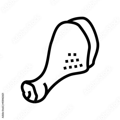 drumstick chicken line icon vector. drumstick chicken sign. isolated contour symbol black illustration