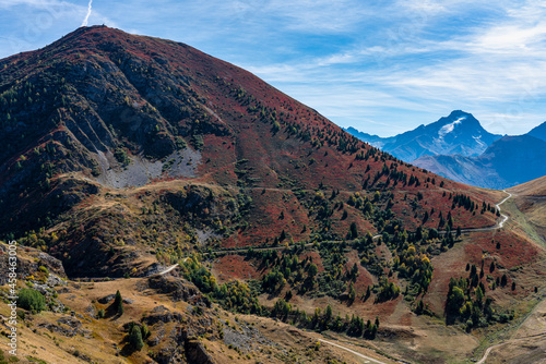 View of the mountains around Alpe d'Huez in the french Alps, France