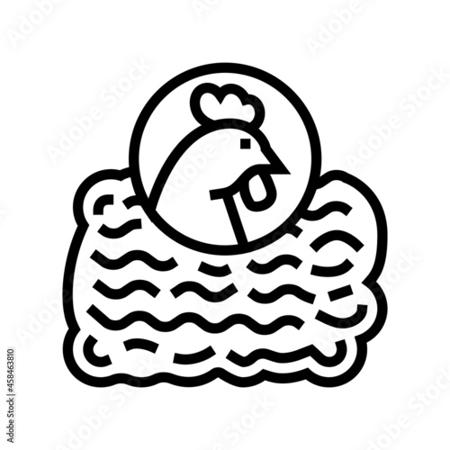ground chicken line icon vector. ground chicken sign. isolated contour symbol black illustration