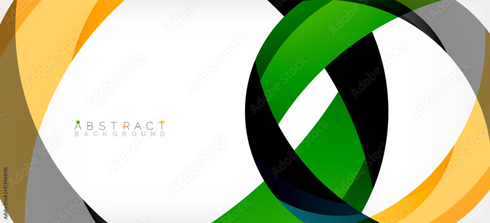 Geometric abstract background. Circle created with overlapping color shapes. Vector Illustration For Wallpaper, Banner, Background, Landing Page Geometric abstract background. Circle created with overlapping color shapes. Vector Illustration For Wallpaper, Banner, Background, Landing Page