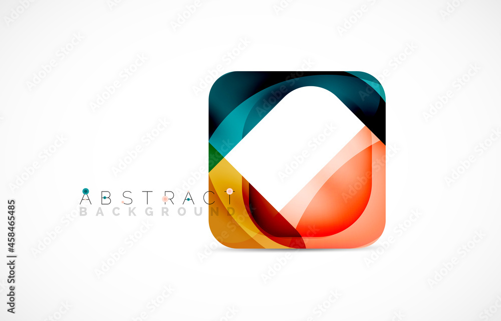 Minimal background. Abstract square shape with round corners created with wavy forms. Vector Illustration For Wallpaper, Banner, Background, Landing Page Minimal background. Abstract square shape with round corners created with wavy forms. Vector Illustration For Wallpaper, Banner, Background, Landing Page