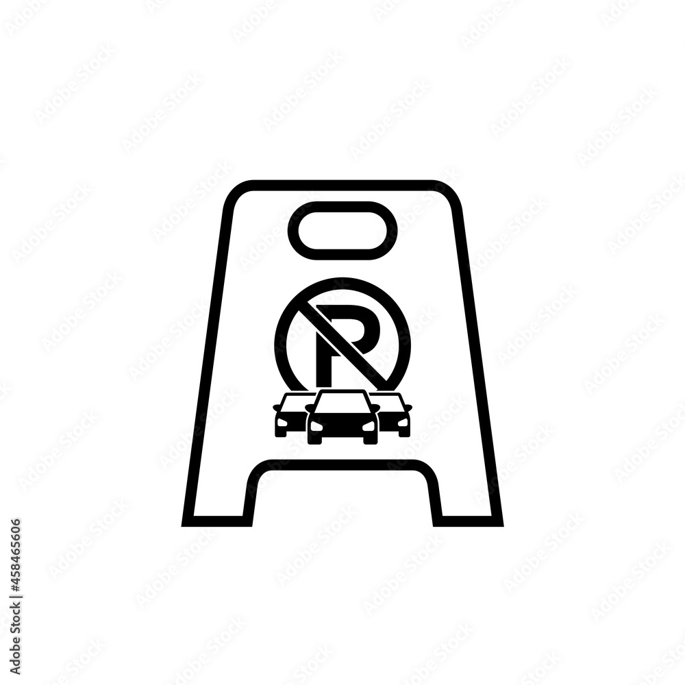 No Parking Folding Sign icon isolated on white background No Parking Folding Sign icon isolated on white background
