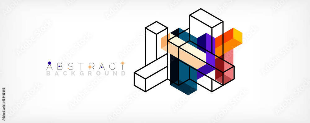 Abstract background. 3d cubes, cubic elements and blocks. Techno or business concept for wallpaper, banner, background, landing page Abstract background. 3d cubes, cubic elements and blocks. Techno or business concept for wallpaper, banner, background, landing page