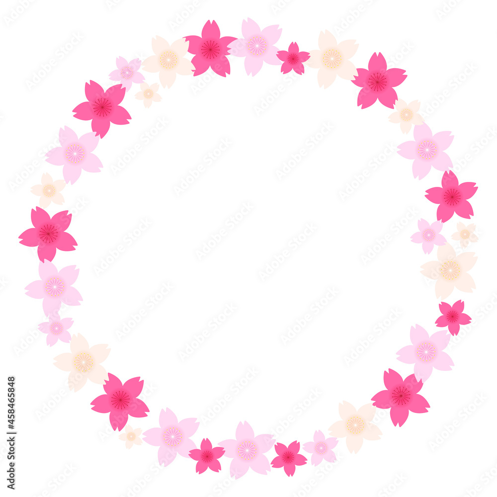 桜のフレーム円形