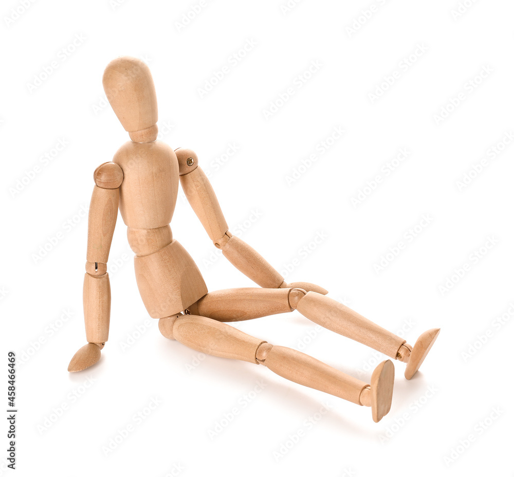 Wooden mannequin isolated on white background Wooden mannequin isolated on white background