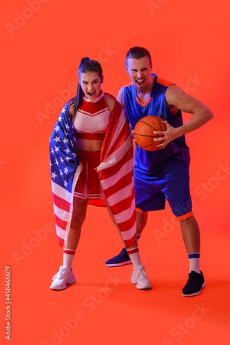 Cheerleader and basketball ...