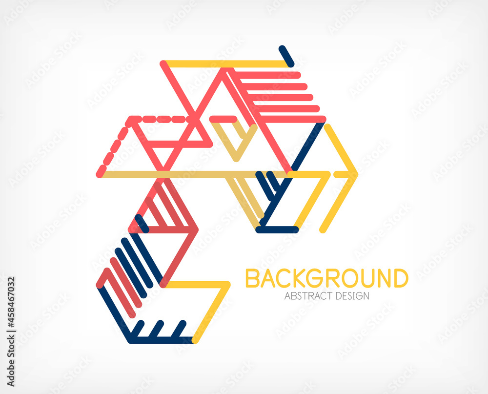 Abstract background. Color lines on white background. Linear abstract composition. Techno or business concept for wallpaper, banner, background, landing page Abstract background. Color lines on white background. Linear abstract composition. Techno or business concept for wallpaper, banner, background, landing page