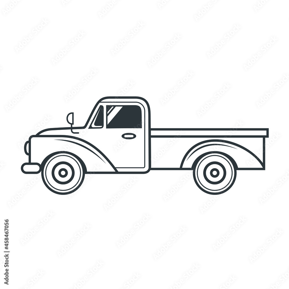 classic pick up truck illustration