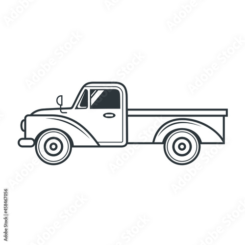 classic pick up truck illustration
