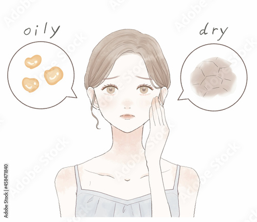 混合肌に悩む女性