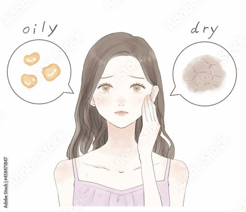 混合肌に悩む女性