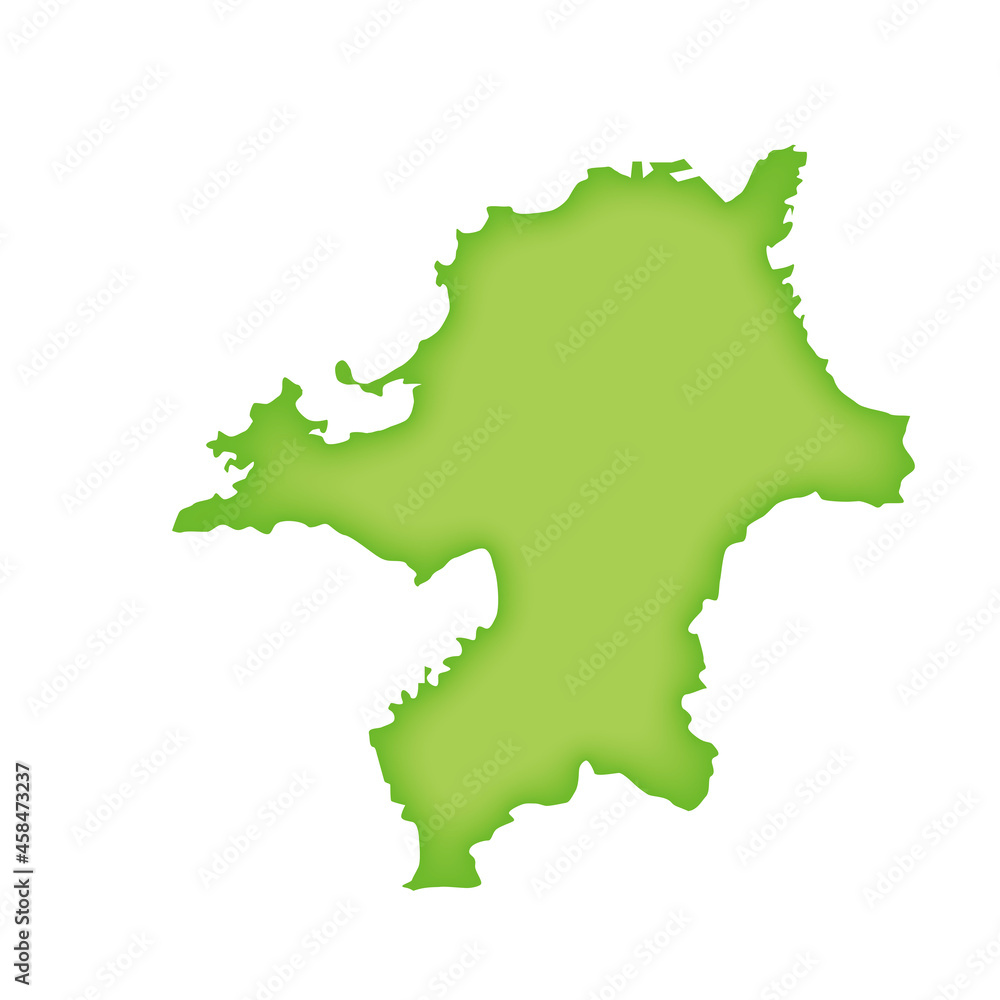 福岡県の地図 緑色の県庁所在地マーク 都道府県単位の地図のイラスト 地図シルエット 福岡県の地図 緑色の県庁所在地マーク 都道府県単位の地図のイラスト 地図シルエット