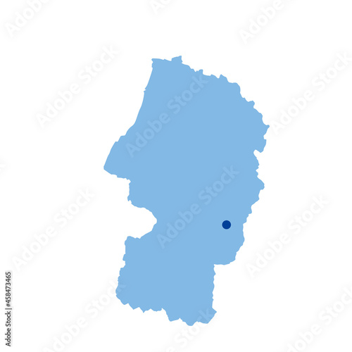 山形県の地図 県庁所在地マーク 都道府県単位の地図のイラスト 地図シルエット