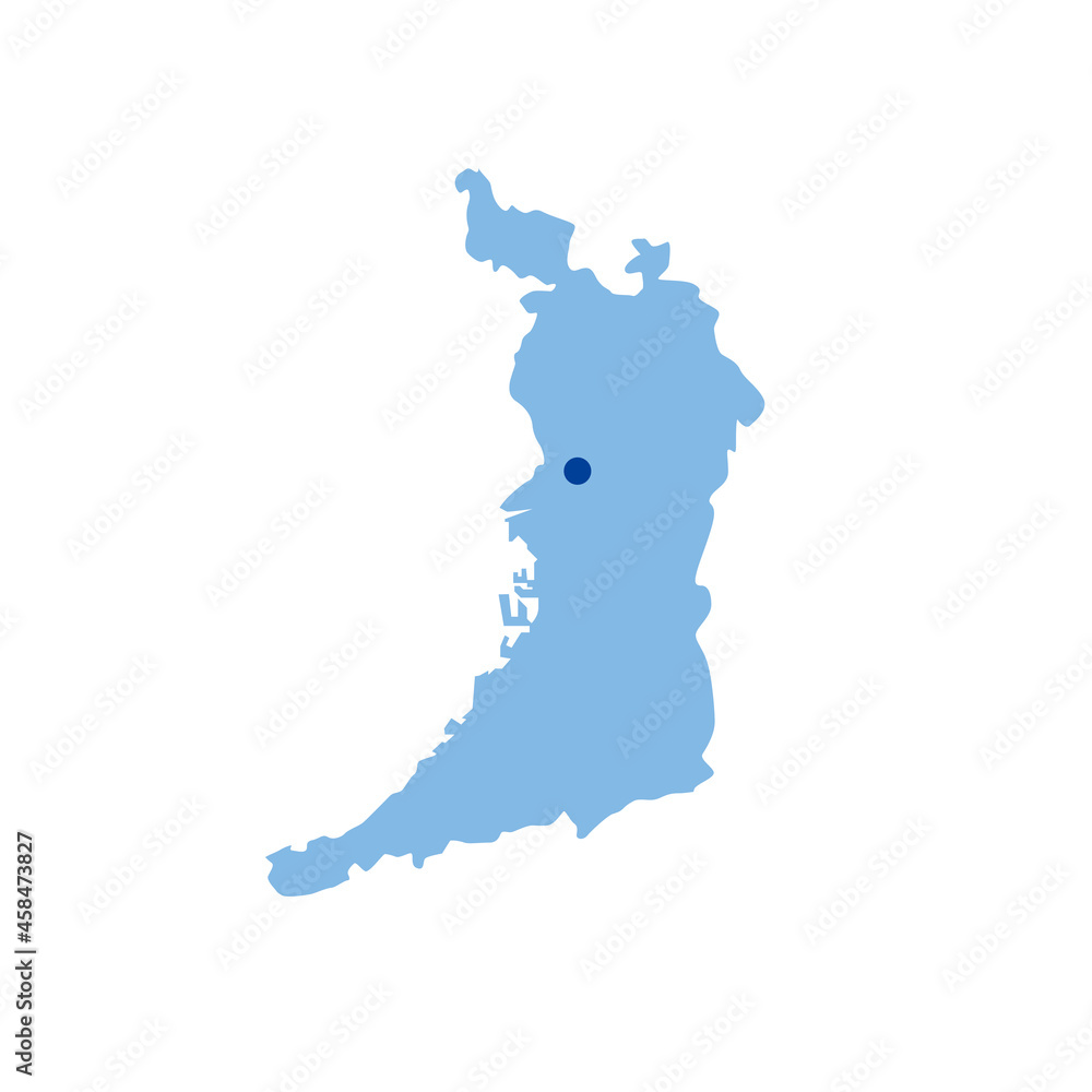 Vetor Do Stock 大阪府の地図 県庁所在地マーク 都道府県単位の地図のイラスト 地図シルエット Adobe Stock