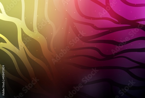 Dark Pink, Yellow vector texture with wry lines.