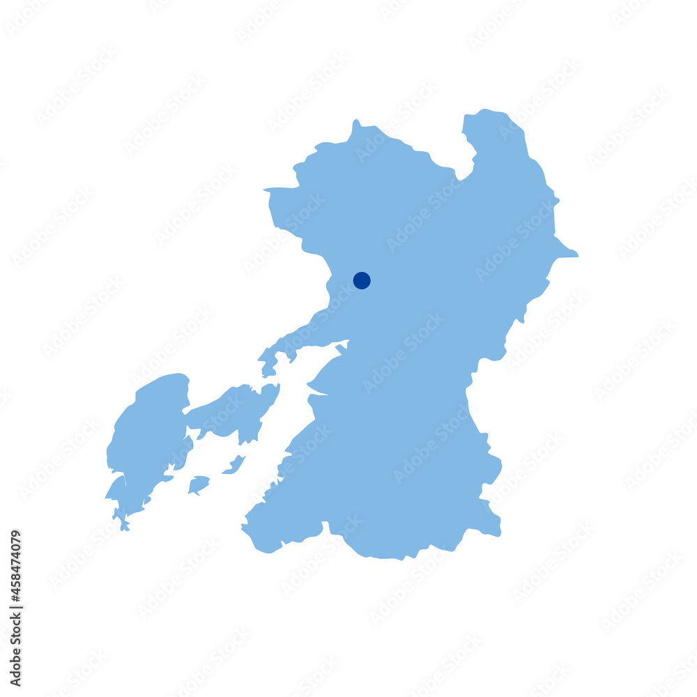 熊本県の地図 県庁所在地マーク 都道府県単位の地図のイラスト 地図シルエット Stock Vektorgrafik Adobe Stock