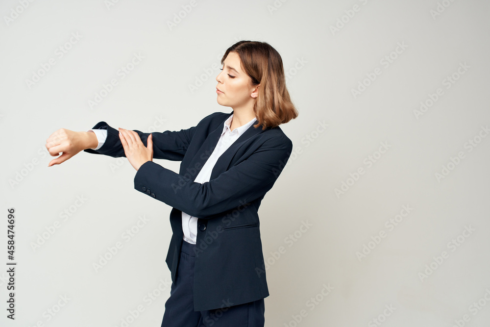 manager gestures with his hands Studio Professional manager gestures with his hands Studio Professional