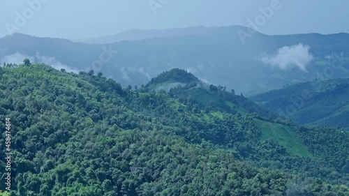 fog and cloud mountain valley landscape, Nan, Thailand photo