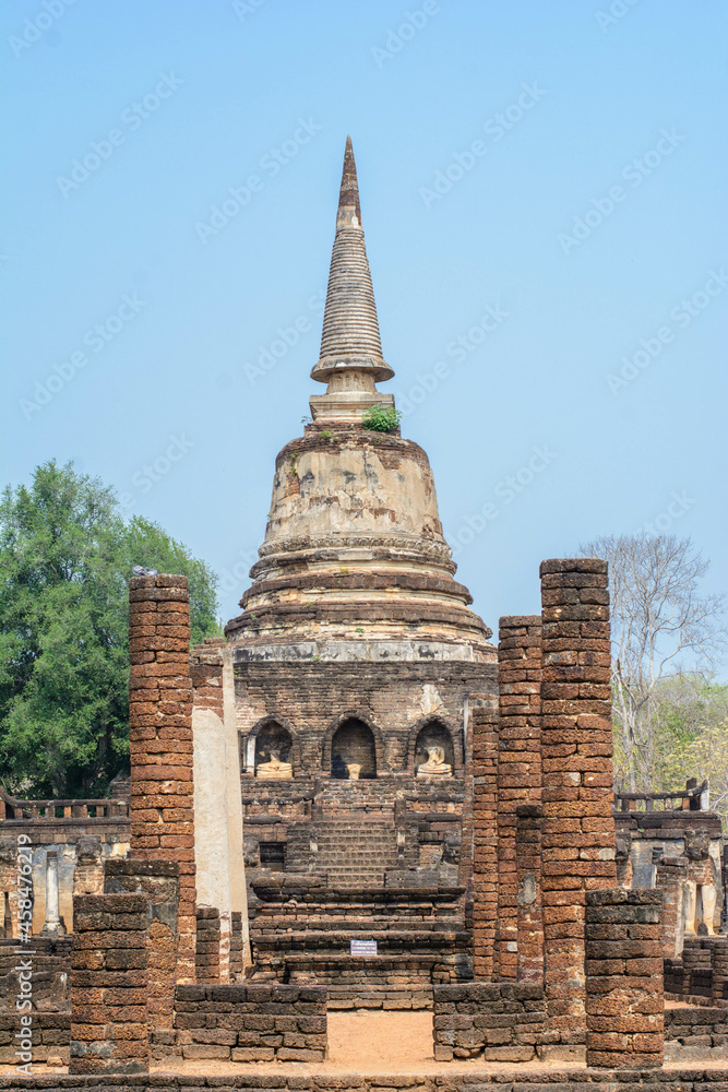 Ancient temple and heritage history the famous place in Sukhothai province at Thailand