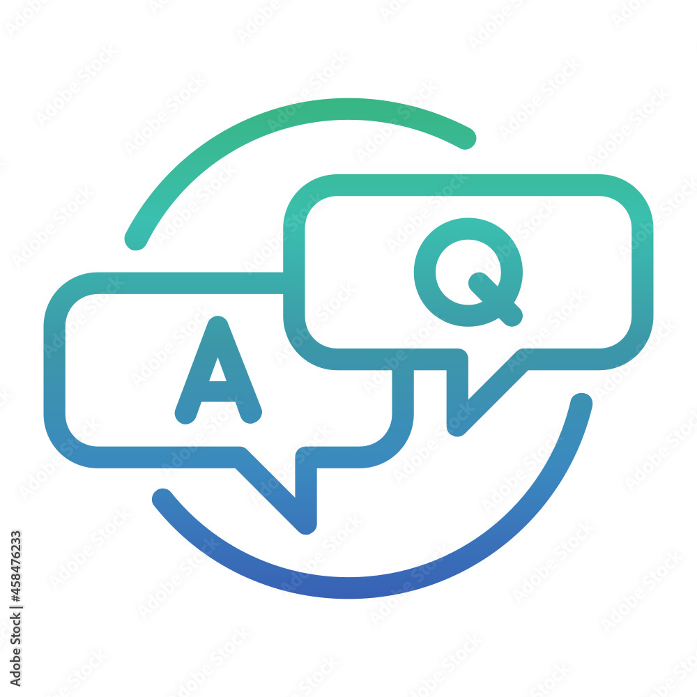 Talking , Questions and FAQ gradient icon. Talking , Questions and FAQ gradient icon.