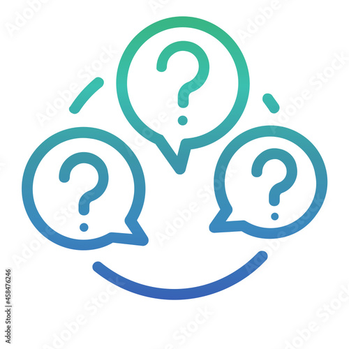 Talking , Questions and FAQ gradient icon.