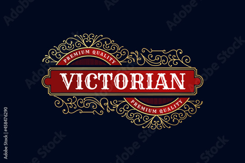 Vintage ornamental vector with floral ornament Suitable for whiskey, liquor, beer, brewery, wine, barber shop, coffee shop, tattoo studio, salon, boutique, hotel, shop signage engraving illustration