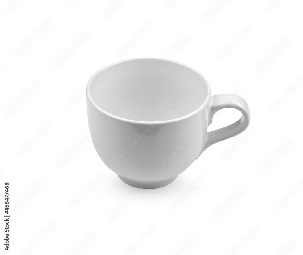 White ceramic cup on white background White ceramic cup on white background
