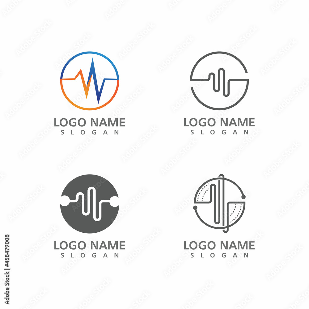 Sound waves vector illustration design template Sound waves vector illustration design template