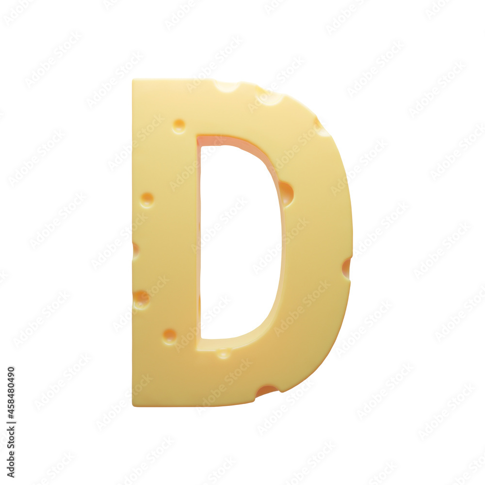 Cheese alphabet font food letter D Cheese alphabet font food letter D