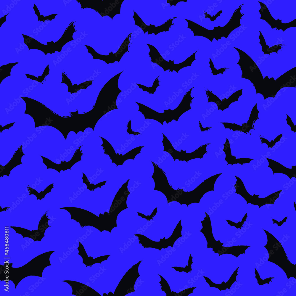 Hallowen pattern with scary bats. Vector seamless background. Ready for printing on textile and other seamless design. Hallowen pattern with scary bats. Vector seamless background. Ready for printing on textile and other seamless design.