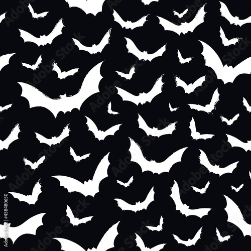 Hallowen pattern with scary bats. Vector seamless background. Ready for printing on textile and other seamless design. 