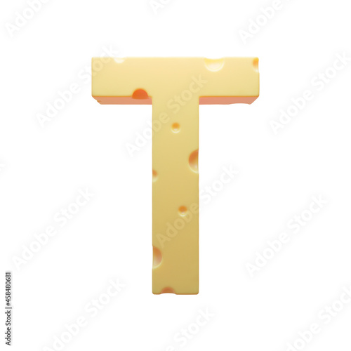 Cheese alphabet font food letter T