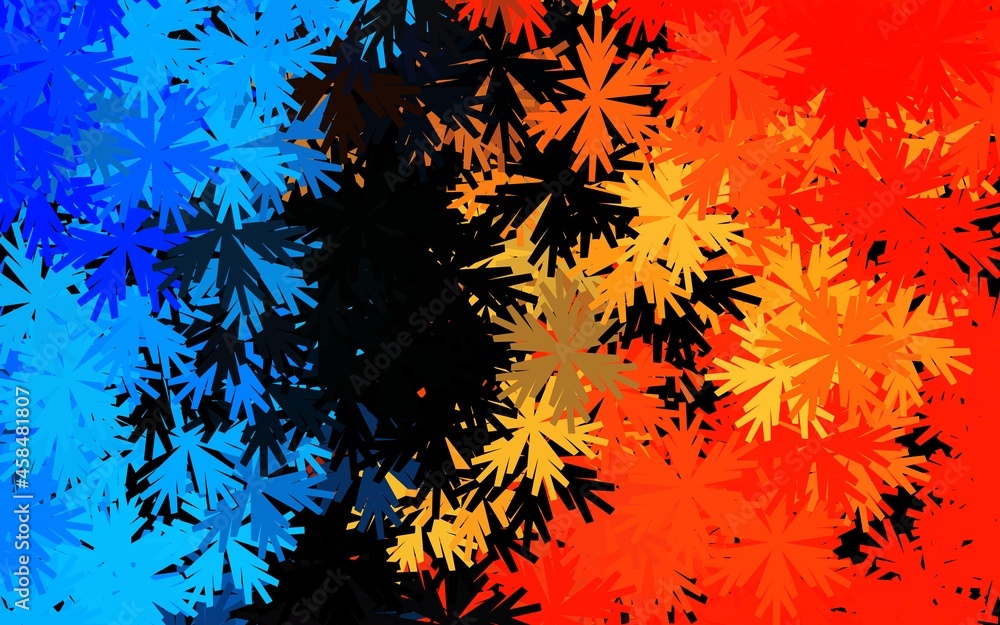 Dark Blue, Yellow vector doodle layout with flowers. Dark Blue, Yellow vector doodle layout with flowers.