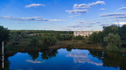 reflection of trees in the lake