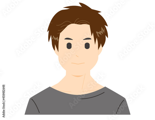 男性の顔　ベクターイラスト　スキンケア　美容