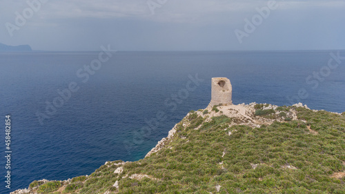 fotografia aerea della riserva naturale di capo rama in sicilia 