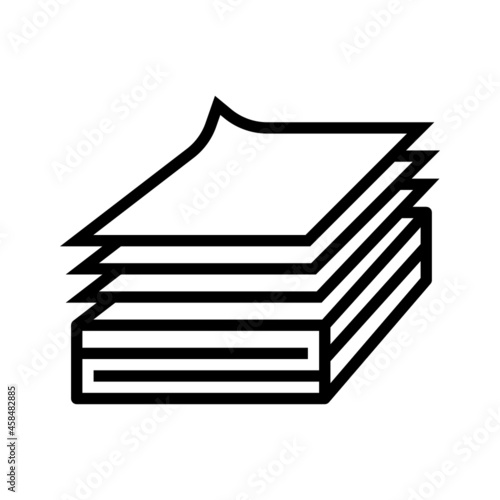paper list wood production line icon vector. paper list wood production sign. isolated contour symbol black illustration